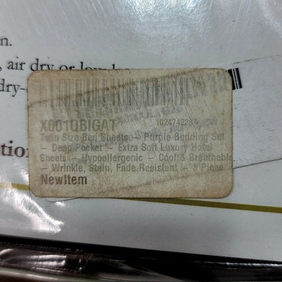 Cosy House 1500 Series Purple TWIN Sheet Set Hypoallergenic Anti-Microbial - Picture 4 of 4